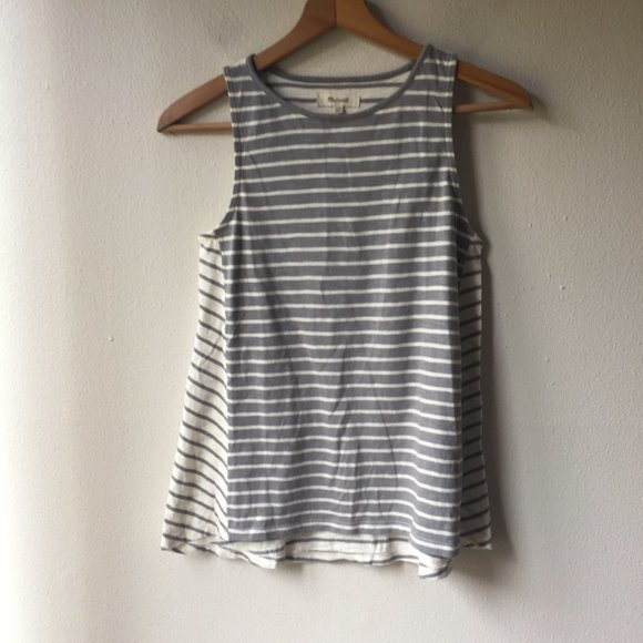 Madewell Forward Seam Stripe Tank Dusk-Grey - Picture 5 of 8